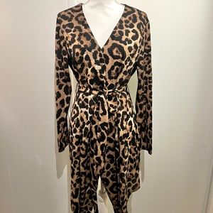 NEW Cheetah Dress Wrap Style Long Sleeved